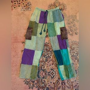 Green patchwork Jayli Cotten pants size Medium